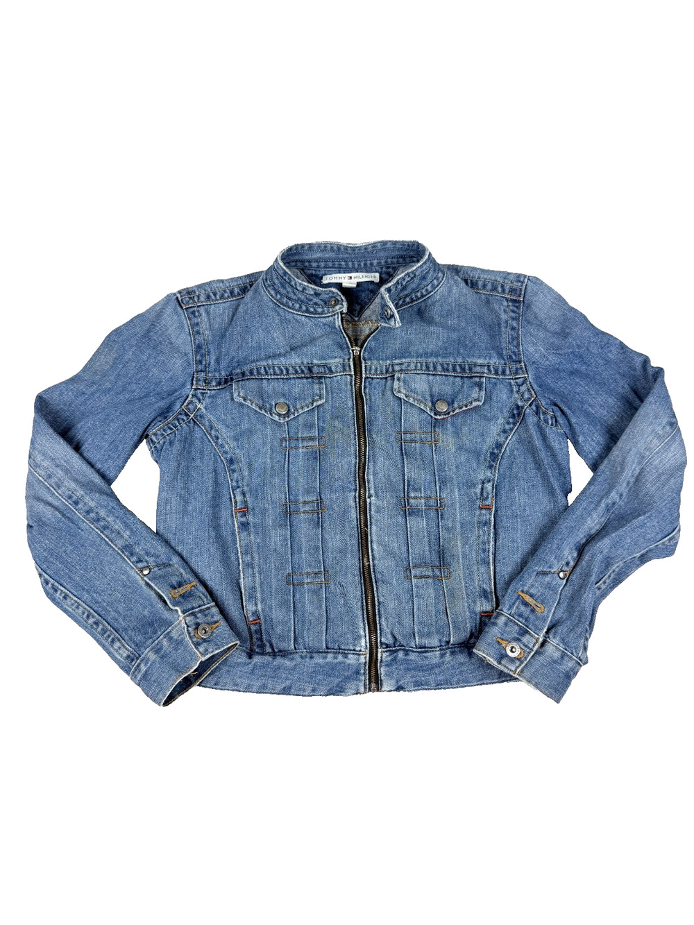 Tommy Hilfiger Jacket Women's Size Large Blue Denim Vtg